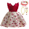 thumbnail image 1 of Vestidos de encaje para niñas pequeñas, flores para niños, boda elegante, fiesta de princesa, vestido de tutú, cumpleaños, bautismo, ropa Formal 2-3T (etiqueta 100) Gao Jinjia LED, 1 of 2