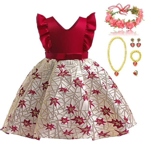 Vestidos de encaje para nias pequeas, flores para nios, boda elegante,  fiesta de princesa, vestido de tut, cumpleaos, bautismo, ropa Formal 5-6T  (Etiqueta 120) Gao Jinjia LED | Walmart en lnea