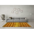 thumbnail image 3 of Ahgly Company Indoor Square Oriental Yellow Traditional Area Rugs, 7' Square, 3 of 4