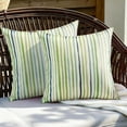 thumbnail image 2 of Spring Outdoor Waterproof Throw Pillow Covers 18x18 Set of 2 Green Sunbrella Decorative Cushion Cases Porch Decor for Patio Bench Garden Furnitures Couch Sofa,Sage Green Lines Stripes, 2 of 3
