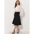 thumbnail image 4 of DARING DIVA Women's Side Zipper Flared Flowy A Line Midi Skirts M Black, 4 of 6