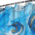thumbnail image 3 of Blue Gold Marble Pattern Shower Curtain 84"x72" ,Bathroom Decorative Shower Curtains Set with 12 Hooks,Modern Waterproof Washable Shower Curtain, 3 of 6