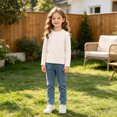 thumbnail image 6 of Kids Long Sleeve Cotton Tee Crew Neck Soft Casual Pullover Shirt Fall Tops for School Daily Wear 2-3Y, 6 of 8