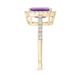 thumbnail image 3 of ANGARA Natural Emerald-Cut 2.2 ct Amethyst Halo Ring in 14K Yellow Gold for Women (Size-9x7mm) | February Birthstone, Birthday, Anniversary, Jewelry Gift for Women | Natural Amethyst Ring, 3 of 8