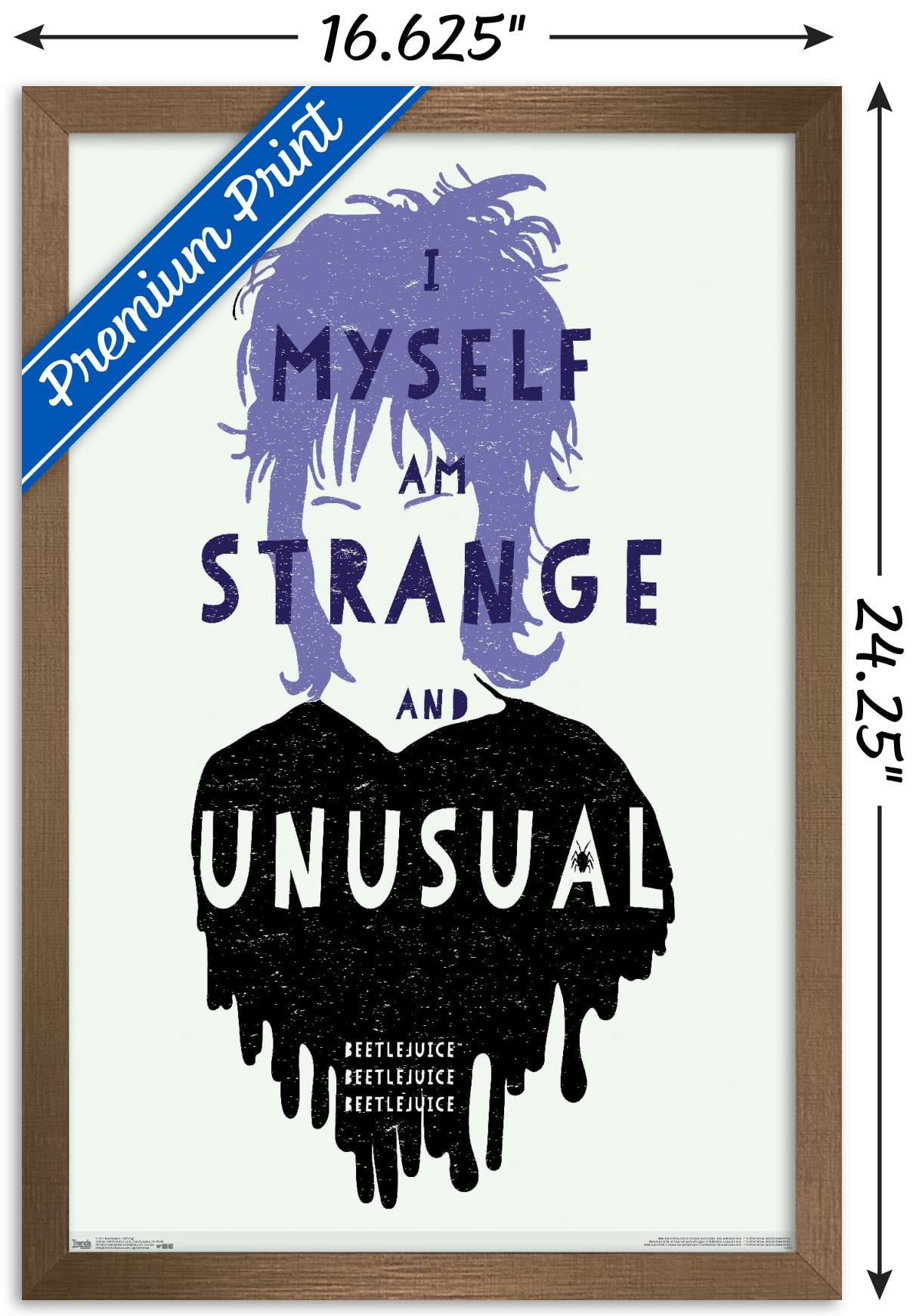 Beetlejuice - Strange Wall Poster, 14.725" x 22.375", Framed