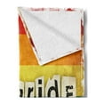 thumbnail image 2 of Pride Soft Flannel Fleece Throw Blanket, Dated Aged Iconic Rainbow Flag with Gay Pride Typography Retro LGBT Parade Theme, Cozy Plush for Indoor and Outdoor Use, 50" x 70", Multicolor, by Ambesonne, 2 of 5