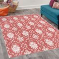 thumbnail image 2 of Floral Decorative Rug, Classic Victorian Floral Patterns Tulips Nostalgic Romantic Modern in Vintage Style, Quality Carpet for Bedroom Dorm and Living Room, 6 Sizes, Coral White, by Ambesonne, 2 of 4