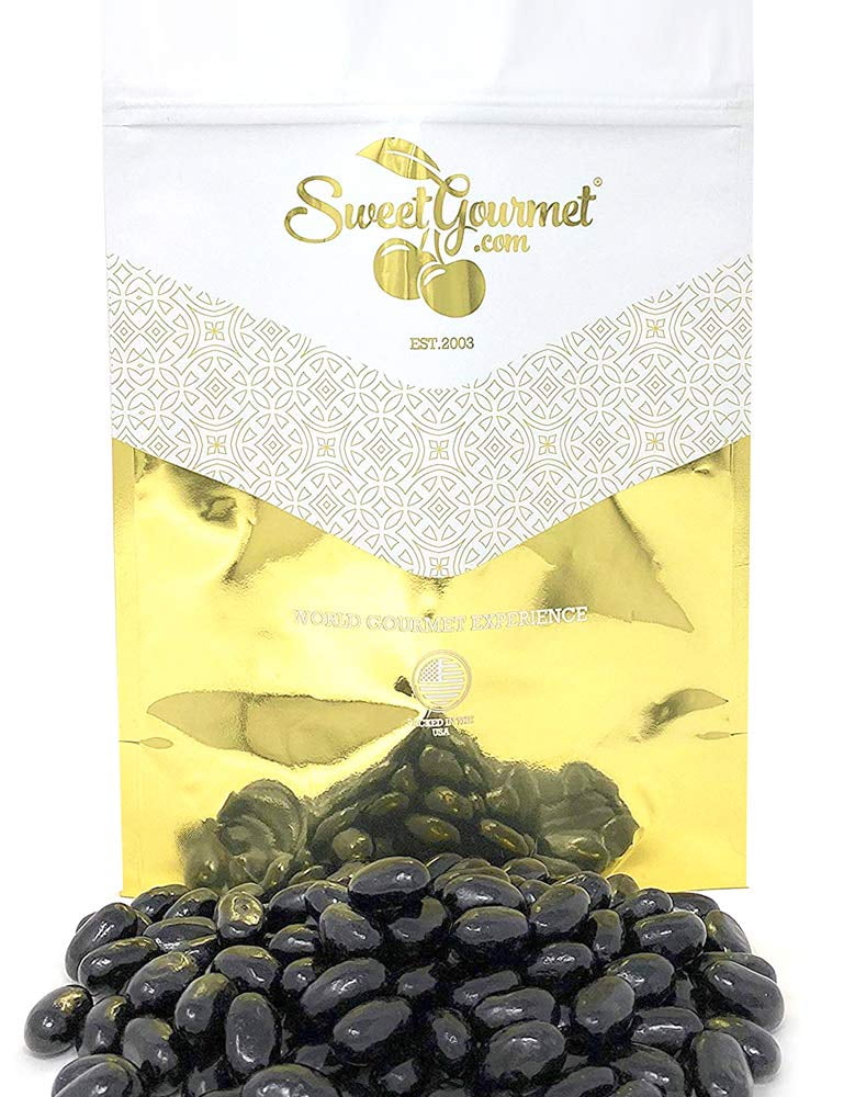 SweetGourmet Jumbo Black Licorice Jelly Beans | Bulk Unwrapped | 5 Pounds