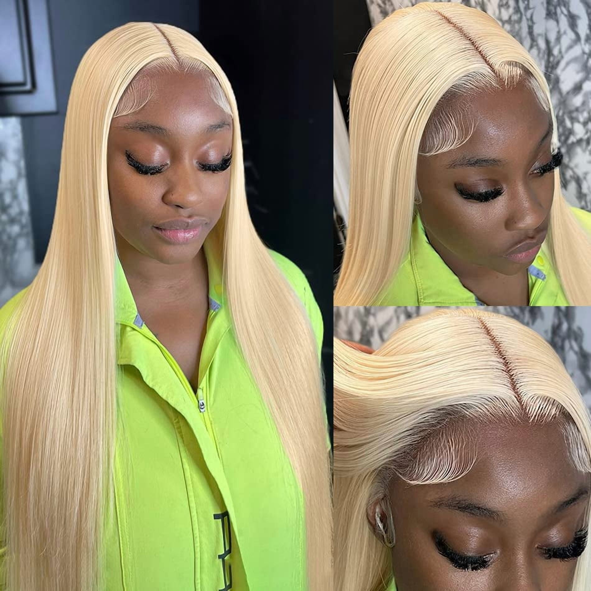 613 Lace Front Wig Human Hair Straight 13x4 Blonde Lace Front Wigs Human Hair 180% Density 613 HD Lace Frontal Wig 26 inch Blonde Glueless Wigs Human Hair Pre Plucked