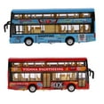 thumbnail image 2 of 1:50 Diecast Car Toy Pull Back Toy Gifts Pull Double Decker Bus with Light & Sound Red, 2 of 9