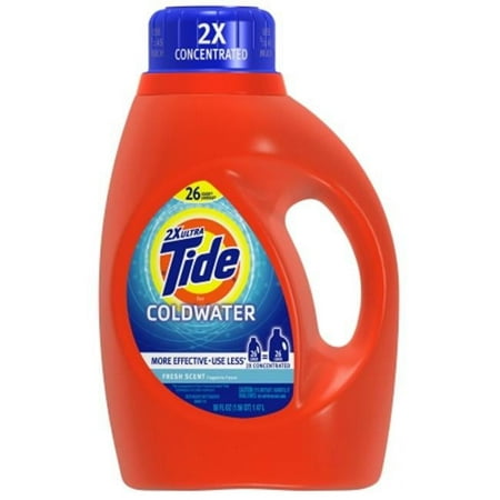 Tide 13755 Coldwater Liquid Laundry Detergent, Fresh Scent, 50oz Bottle, 6/Carton