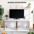 thumbnail image 5 of Garvee Litter Box Enclosure for 2 Cats, 47.2" Large Wood Hidden Litter Box Furniture for 2 Boxes with Sisal Doors and Sliding Drawers, Indoor Cat House TV Stand, 5 of 7