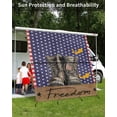 thumbnail image 3 of 4th of July RV Awning Sun Shade Screen 9'X7' American Flag Boots Freedom Mesh Sunscreen Patriotic Stars Stripes Awning Shade Screen with Zipper UV Blocker Completed Kits for RV Motorhome Camper, 3 of 7