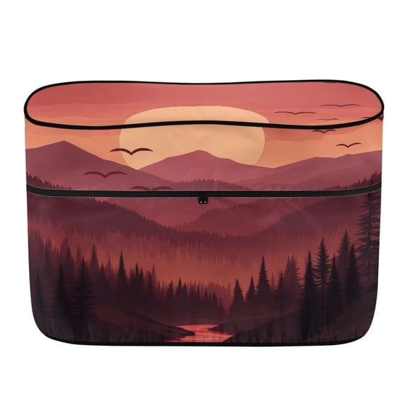 Uourmeti Sunset Valley RV Propane Tank Cover, Waterproof Polyester Camper Propane Tank Cover for Camping Travel, Dustproof RV Dual Propane Tank Protector