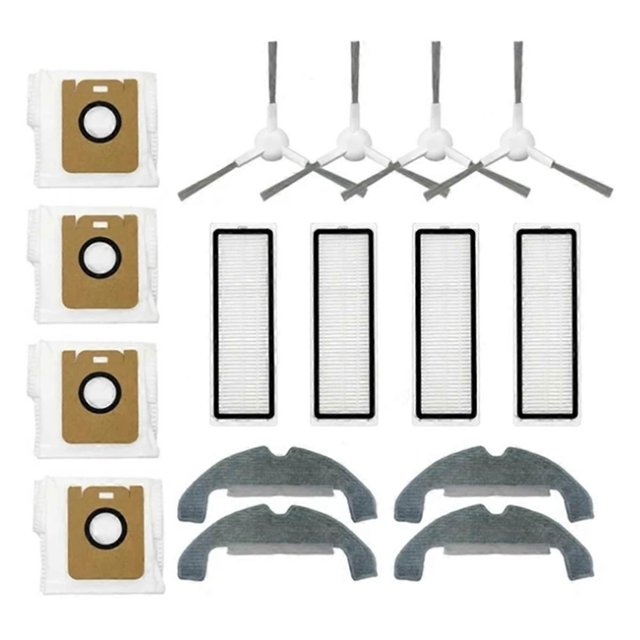 16PCS Replacement Spare Parts for Dreame Bot D9 Plus RLD11GD Robot Vacuum Side Brush Hepa Filter Mop
