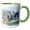 Green/White, variant on 3drose, Print of Huge Thunderstorm Over Florida Beach, 11oz Two-tone Black Mug