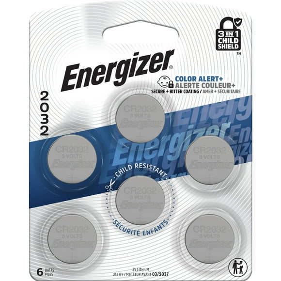Energizer 2032 Batteries (6 pack), 3V Lithium Coin Batteries
