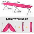 thumbnail image 2 of LiteHaven Camp Bed, Portable Folding Camping Cot for Adults,Indoor Outdoor Portable Sleeping Cot for Hiking, Camping with Carrying Bag Army (Pink), 2 of 9