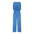 thumbnail image 4 of up to 60% off Gifts Usmixi Jumpsuits for Women Dressy Casual Business Elastic Waist Wide Leg Tank Jumpsuits Overalls Summer Round Neck Sleeveless Solid Long Formal Rompers Blue xl, 4 of 7