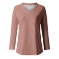 thumbnail image 4 of Women's Long Sleeve V-Neck Blouse Fashion Loose Fit Casual Tops Under $10 Comfortable Pullover Shirt for Everyday Wear, 4 of 4