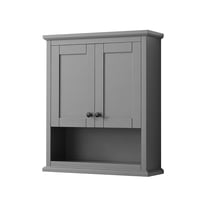 Avery Over-the-Toilet Bathroom Wall-Mounted Storage Cabinet in Dark Gray with Matte Black Trim
