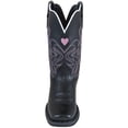 thumbnail image 2 of Smoky Mountain Childrens Girls Rockin Heart Black Leather Cowboy Boots 1.5 D, 2 of 3