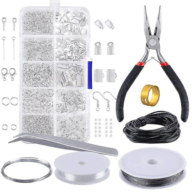Kit de herramientas de reparación y fabricación de joyas, Kit de fabricación de joyas, accesorios para principiantes, fabricación y reparación de cuentas de joyería