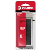 VELCRO Brand Sticky Back Strips with Adhesive | 4 Count | Black 3 1/2 x 3/4 In | Hook and Loop Fasteners for Home Organization, Classroom or Office