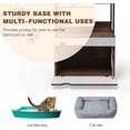 thumbnail image 3 of Litter Box Enclosure with Storage Shelves, 3 Level  Tree Tower with Elevated Feeding Bowl, Hidden Washroom Condo for Living Room, Brown, 3 of 6