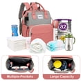 thumbnail image 3 of Diaper Bag Backpack, Diaper Bag with Changing Station, Large Capacity Baby Backpack for Traveling with Insulated Milk Bottle Pocket?Pink?, 3 of 7