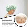thumbnail image 3 of Linyer Female Sleeping Hat Bathroom Supplies Waterproof Elastic Shower Hair Caps Dust-proof Girl Head Cover Salon Accessories Champagne, 3 of 4