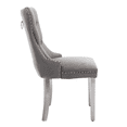 thumbnail image 3 of Tcbosik Velvet Dining Chairs Set of 2, Kitchen & Dining Room Chair with Button Tufted Back, Mid Century Modern Upholstered Accent Chair with Metal Legs, Gray & Silver, 3 of 9
