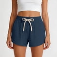 thumbnail image 5 of hlysgo Women's 3 inch Pj Shorts Soft Comfort Loose Fit Shorts Summer Lounge Sleeping Elastic Waist Short with Pocket Navy,2xL, 5 of 6