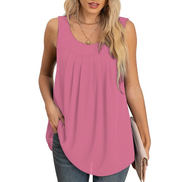 Blusa sin mangas de gasa de verano, blusa sin mangas de gasa para mujer, blusa sin mangas de gasa para mujer, blusa de gasa sin mangas de verano de primera línea