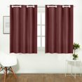 thumbnail image 3 of MKHERT Dark Red Window Curtain Kitchen Curtains Window Treatments 26x39 inch,Set of 2, 3 of 3