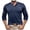 AB332 Blue, variant on Tisuna Long Sleeve T-Shirts For Men Lightweight Henley Neck Tops Men Solid Tshirts For Fitness Sports Size L