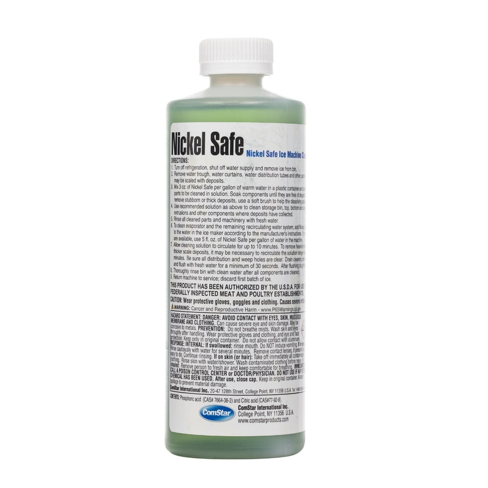 ComStar Nickel Safe, 16 Ounces, Removes Mineral Scale & Lime Deposits, Meets Manitowoc Spec GES-6, Food Grade Solution, USDA Authorized (Pack of 12)