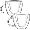thumbnail image 5 of Set of 2 Pack Creative Heart Shape Design Double Layer heart Cup with Handle milk cup tea and coffee mugs for Lovers Coffee Afternoon Tea (80ml), 5 of 5
