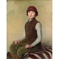 thumbnail image 2 of George Spencer Watson 15x18 Black Ornate Wood Framed Double Matted Museum Art Print Titled - The Saddler's Daughter (1923-1924), 2 of 5