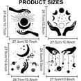 thumbnail image 2 of 4pcs Large Boho Sun Moon Stencil 11.8×11.8inch Artistic Boho Sunrise Stencil Moon Phase Hands Planet Stars Leaves Painting Templates with Paint Brush for Wood Wall Art Crafts Home Decor, 2 of 8