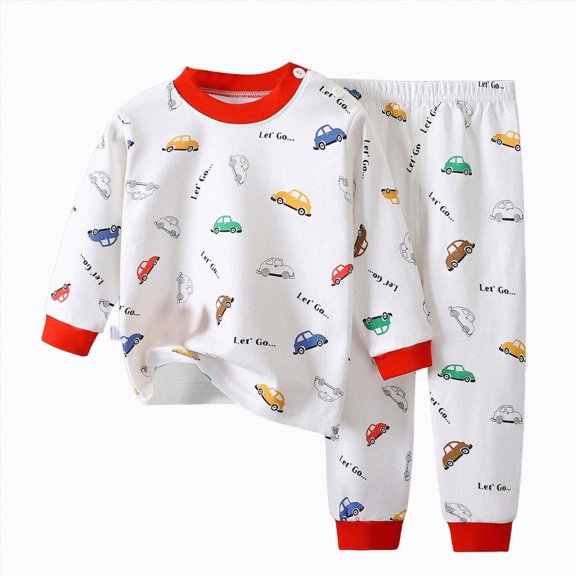 NIEWTR Kids Girls Boys Long Sleeve Tee & Full Length Pants Set Soft Pullover Paired with Elastic Waist Pants Breathable Relaxed Fit Pajamas for 3T-6T Dailywear(A-White,5-6 Years)
