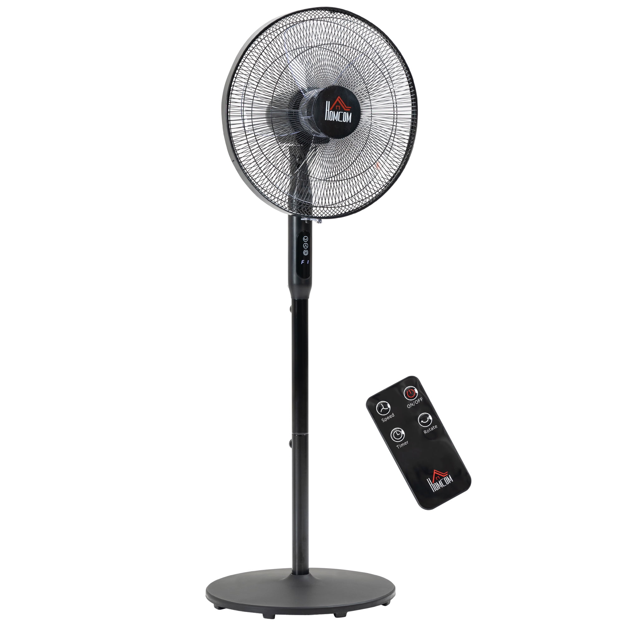 HOMCOM Height Adjustable Pedestal Fan Oscillating Standing Fan