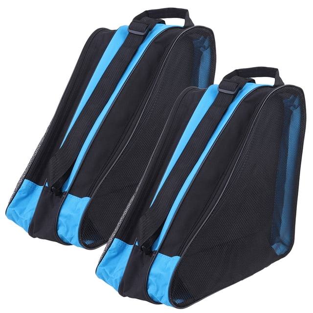 2Pcs Ice Skates Storage Bag Blue Oxford Cloth Rectangular Shape for Outdoor Use