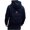 Navy, variant on Men's Fleece Hooded Jacket Zipper Solid Color Thickened Warm Winter Outerwear Coats with Pockets
