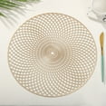 thumbnail image 2 of Dsscvnef European Hollow Placemat with Spiral Fan Flower Design Hot Gold Circular Dining Table, 2 of 9