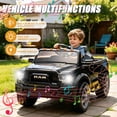 thumbnail image 4 of COCLUB RAM 2500 12V Electric Car for Kids, Ride on Toys W/Remote Control, Truck Bed Storage, Bluetooth, Music, Gift Pickup For Kids Aged 3-5, Black, 4 of 8