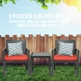 thumbnail image 5 of Patio Garden Balcony and Backyard3-Piece Discussion Bistro Set Black Wicker Furniture-Two Chairs with Glass Coffee Table Red, 5 of 7