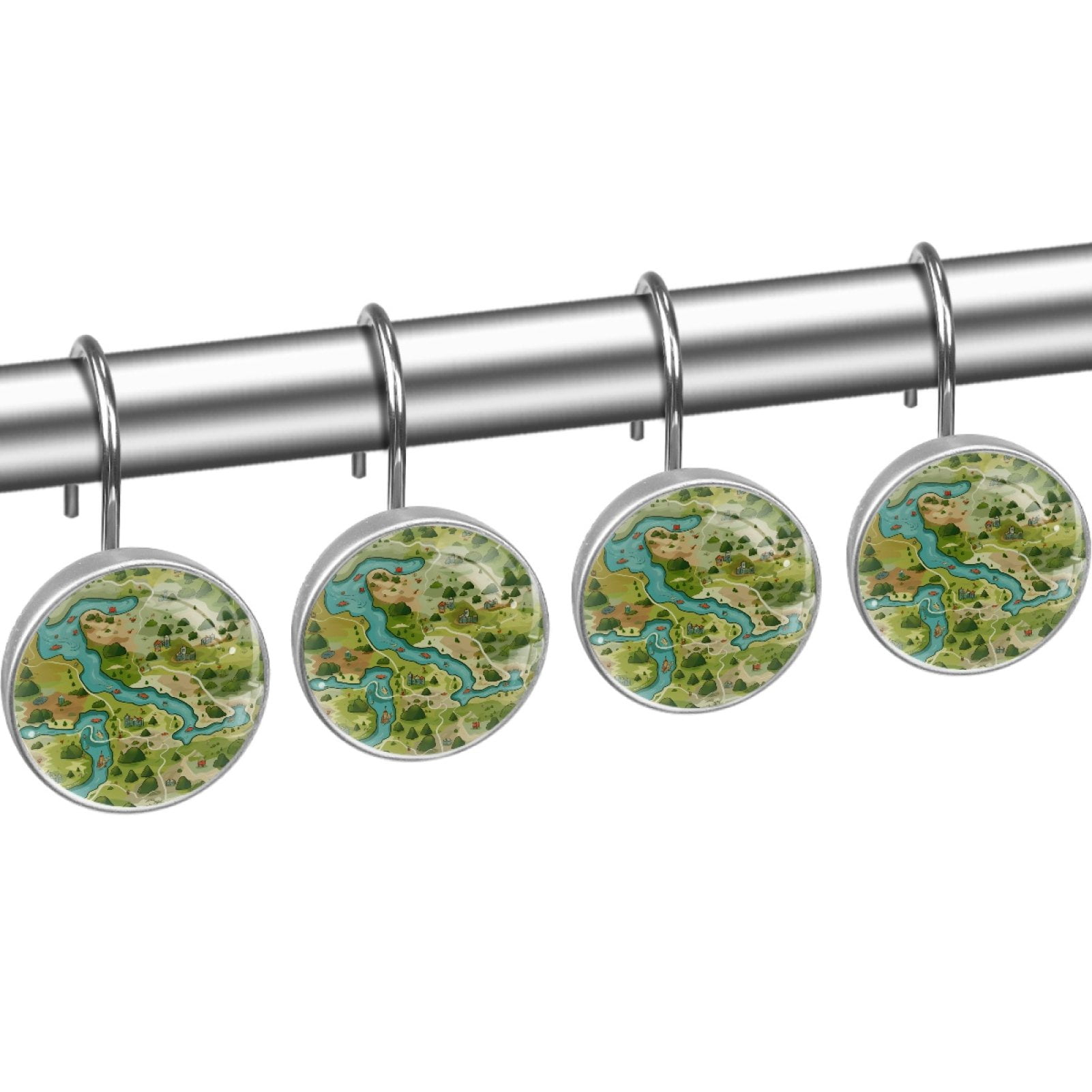 HemaKayy Sturdy Stainless Steel Shower Curtain Hooks, 12 Count