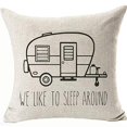 thumbnail image 2 of FaceYee We Like to Sleep Around Trailer Pillows Covers Humorous Outdoors RV Camper Decor, Camping Throw Pillow Covers 18X18 Two Side Invisible Zipper, 2 of 7