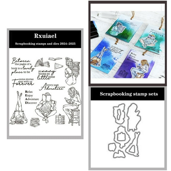 Rxuiael Stamps and Cutting Dies Sets for 2025-2026 Stamps Dies Card Crafting for Card Making